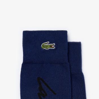 Lacoste LIVE Signature Print Socks - Ponožky Pánské Tmavě Blankyt Blankyt / Černé | CZ-gGMaDZ